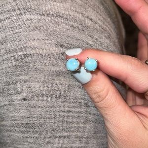 Real turquoise earrings. Sterling silver.